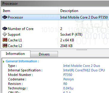 Krijg gedetailleerde informatie over uw besturingssysteem en hardware met PC Wizard detailesprocessor