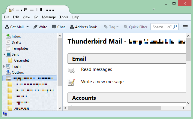 Dit is een schermopname van een van de beste Windows-programma's genaamd Thunderbird-e-mailclient