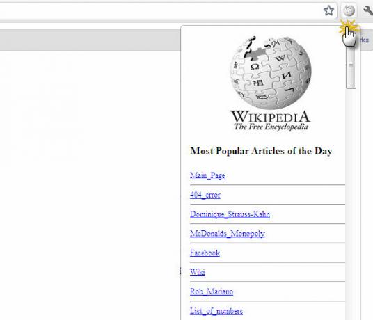 Wikipedia-extensie Chrome