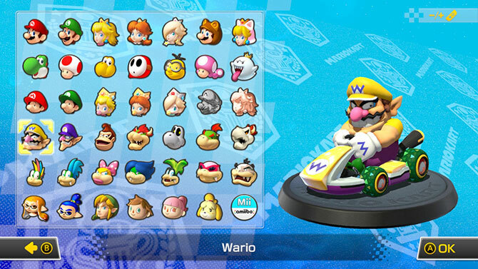 mario kart 8 deluxe karakters