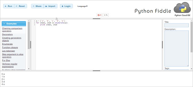 Probeer Python in uw browser met deze gratis online interactieve shells python online tolkviool