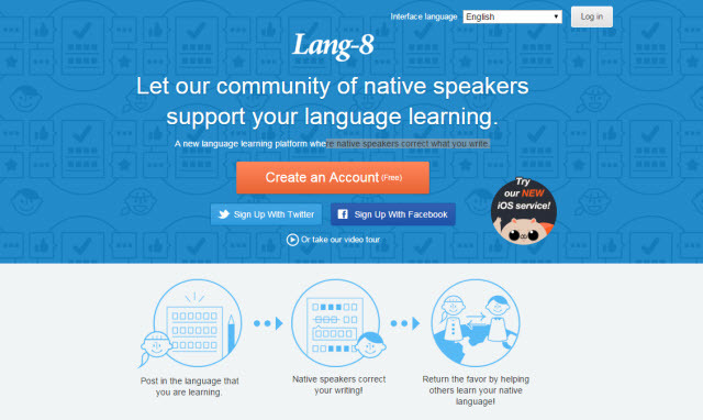 Online leerwebsite - Lang-8