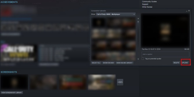 Steam-uploader voor screenshot