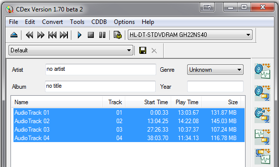 CDex Portable - De beste en gemakkelijkste tool om cd's te rippen Er is [Windows] cdex1b