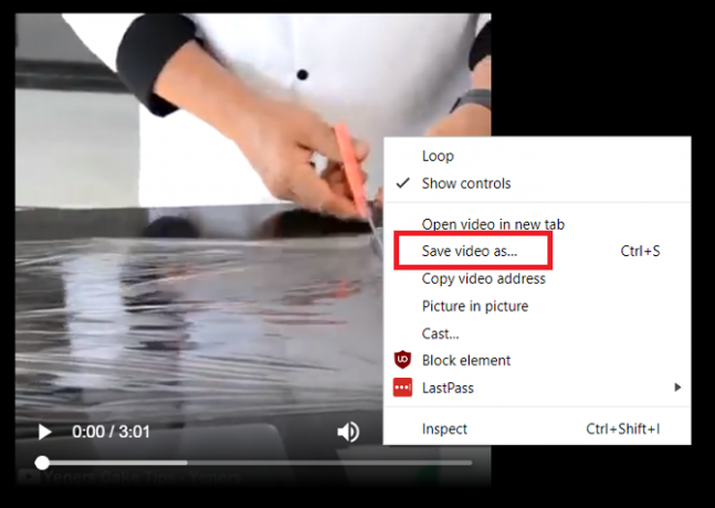 facebook video opslaan als menu