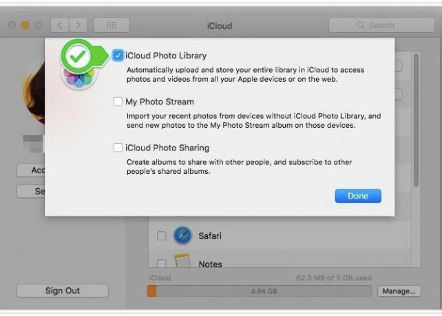 Fotobibliotheek Mac - schakel icloud-synchronisatie in