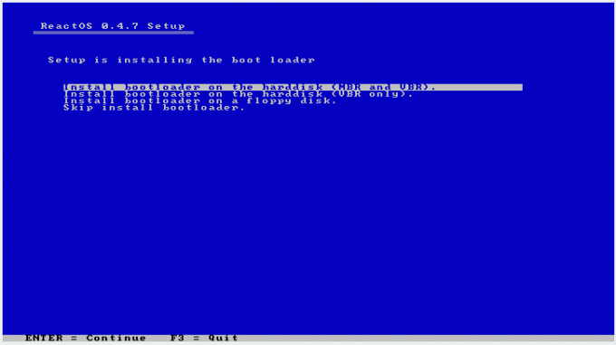 reactos beoordeling install9 bootldr