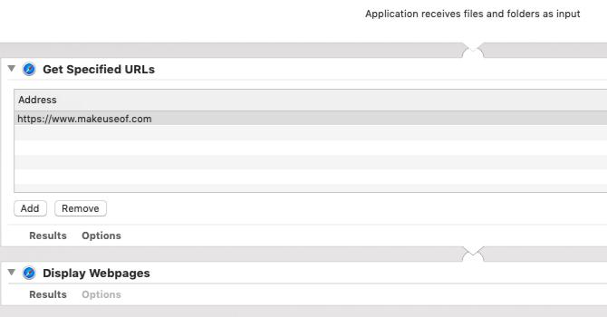 Automator-app om webpagina's op Mac te starten