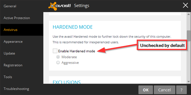 Avast - Instellingen - Antivirus