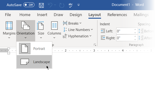 Mindmap in Word-Set Landscape Orientation