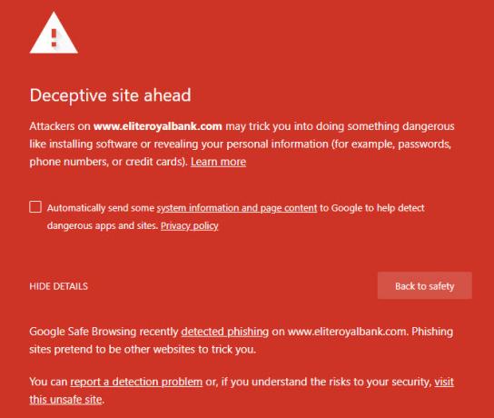 spot online vervalsingen - Chrome Fake Website