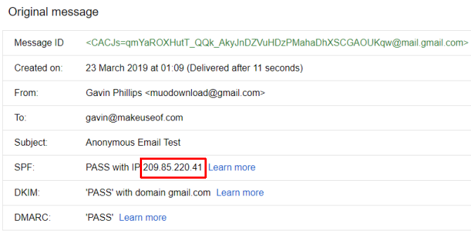 gmail trace ip-adres