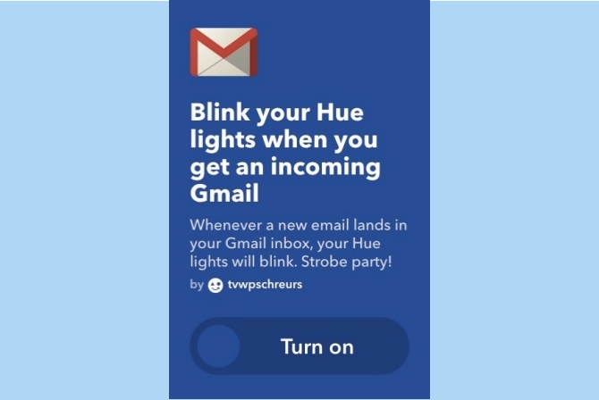 ifttt gmail knipperen slimme lichten