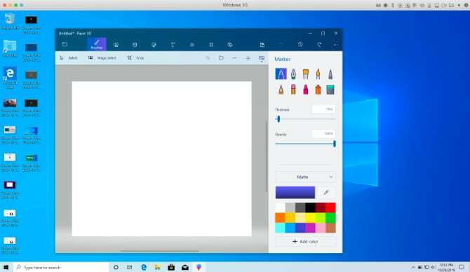 Windows Paint 3D draait op een Mac