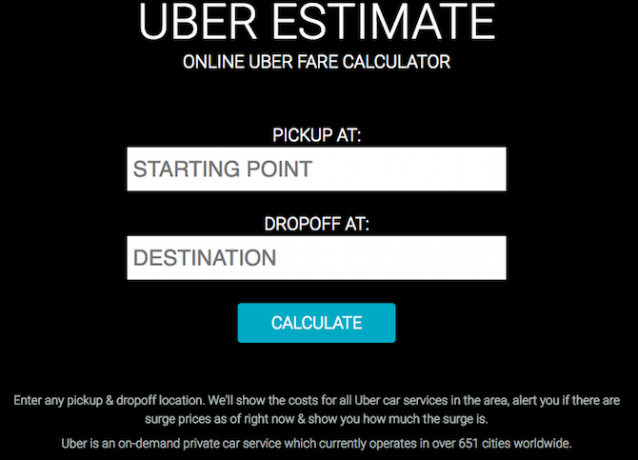 uber schatting