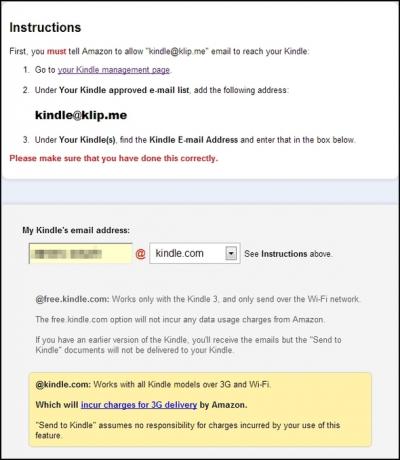 Send To Kindle By Klip.me: Neem al uw "te lezen" artikelen onderweg zonder internetverbinding [Chrome] Instructies