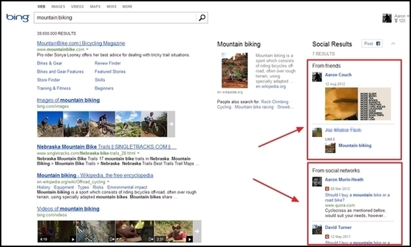 Groter dan Google: The Best Bits Of Bing Social Search 1