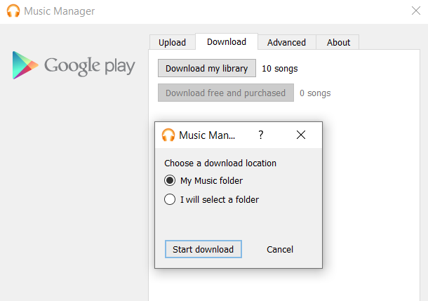 Google Music Manager downloadpagina