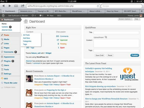 Wat is er nieuw in WordPress 3.3? ipad wp