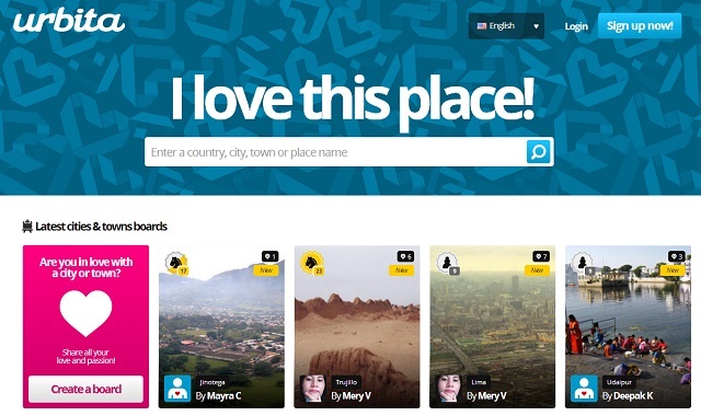 Plan toekomstige vakanties met deze Pinterest-stijl websites voor locaties urbita homepage