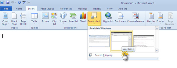 screenshot van Microsoft Word