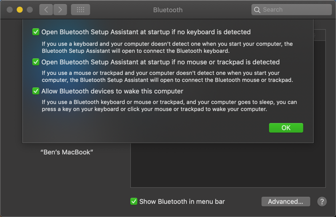 Mac geavanceerde Bluetooth-opties