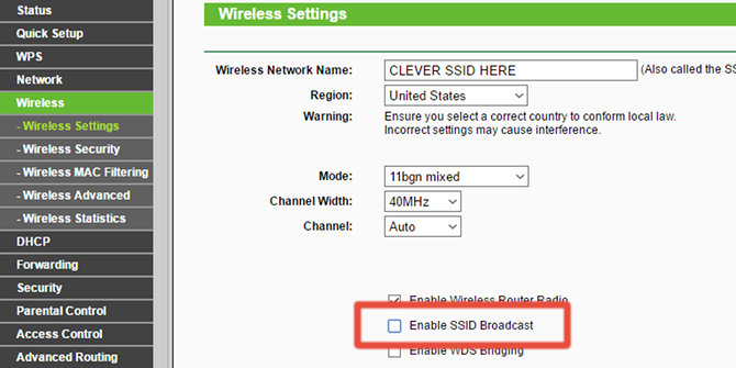 Schakel de SSID-uitzending van uw router uit