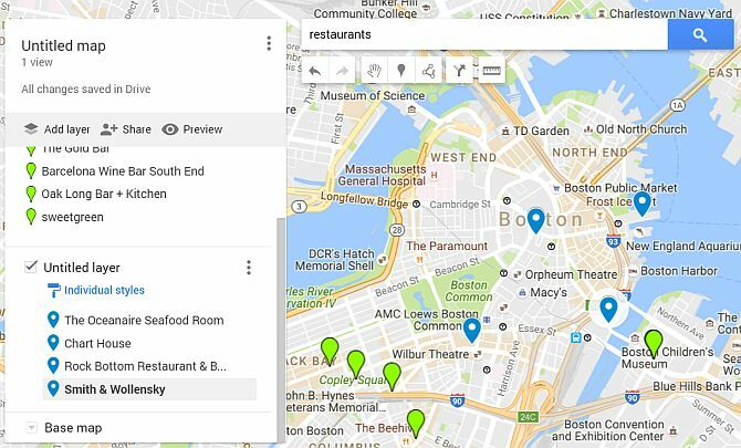 Google Maps Layer Restaurants