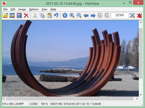 Dit is een schermopname van een van de beste Windows-programma's. Het heet IrfanView Image Viewer