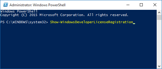 powershell dev licentie