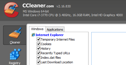 Dit is een schermopname van een van de beste Windows-programma's. Het heet CCleaner