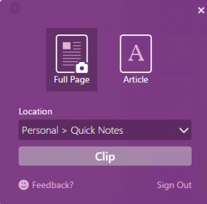 Verzend naar OneNote vanuit Chrome