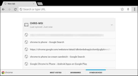 chrome naar telefoon