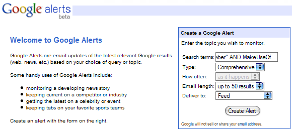 google alerts