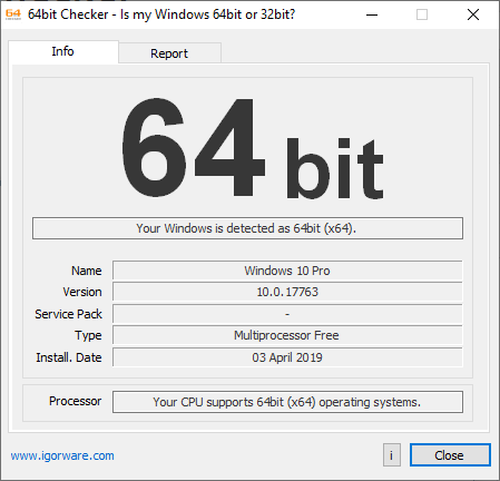 windows 64 bit systeemchecker