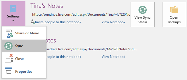 OneNote Sync-opmerkingen