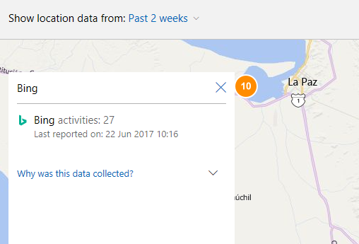 bing locatietracking