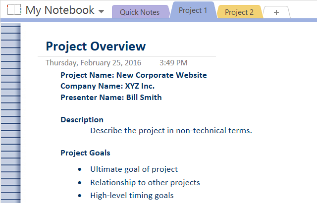 OneNoteProjectOverview