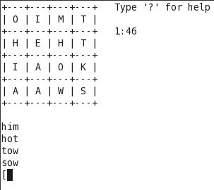 Speel games in uw Linux Terminal-boggle