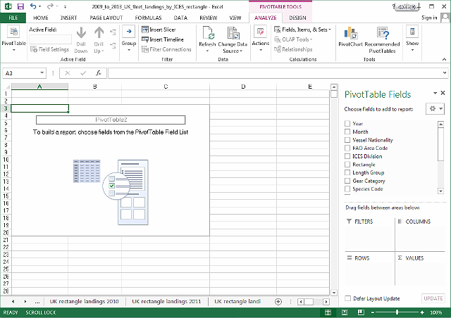 Draaitabel Excel 2013