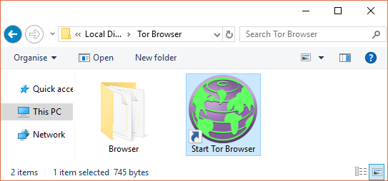 start tor browser snelkoppelingsmap