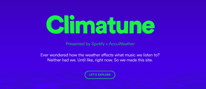 Spotify toont nu muziek volgens het weer climatune spotify accuweather muziek afspeellijst