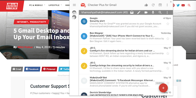 Checker Plus voor Gmail Chrome-extensie