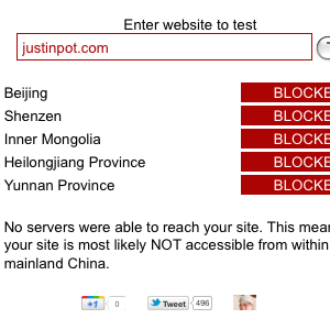 lijst met websites die zijn geblokkeerd in de Volksrepubliek China