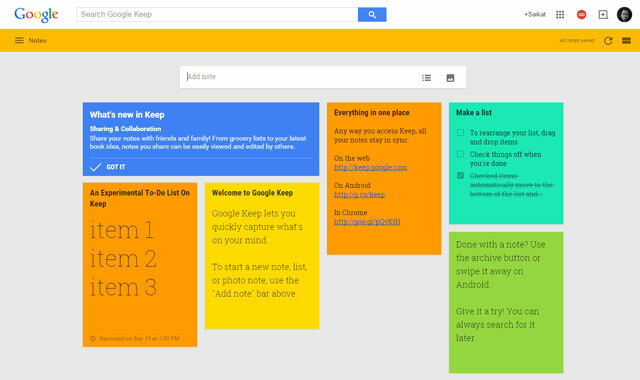 Notetaking Chrome-extensie - Google Keep