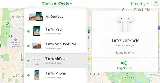 Zoek AirPods met iCloud