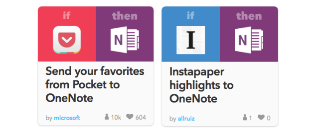 OneNote-integraties met IFTTT-functievoorbeeld