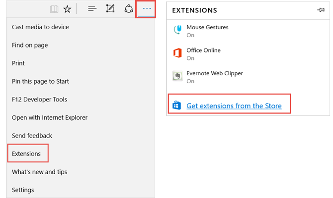 krijg extensies Microsoft Edge