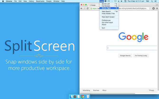 Mac met gesplitst scherm