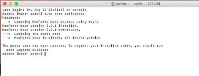 intro macports port zelfupdate